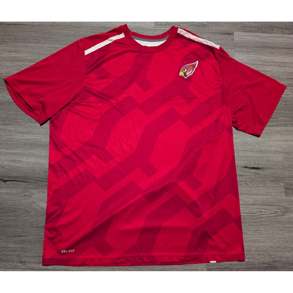 Nike Men's Red Arizona Cardinals Dri Fit On Field Stretch T-Shirt Size XXL 2XL
